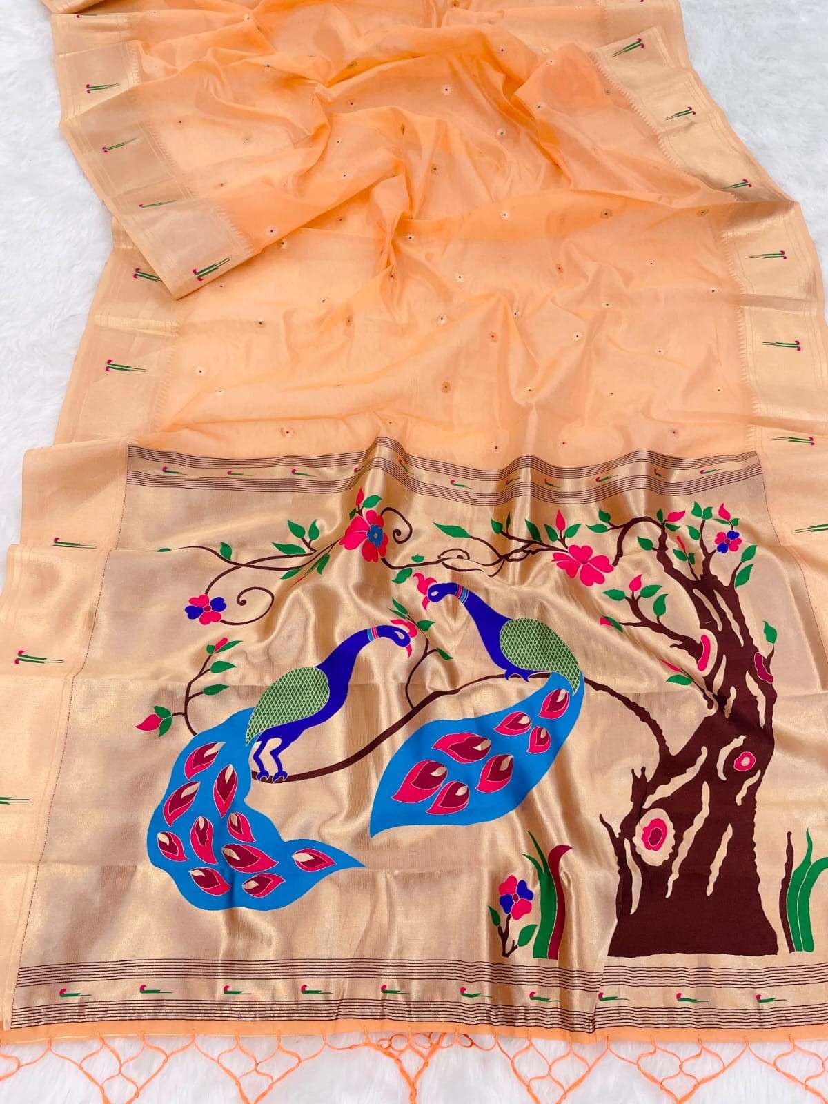 Soft Organza Paithani Sarees