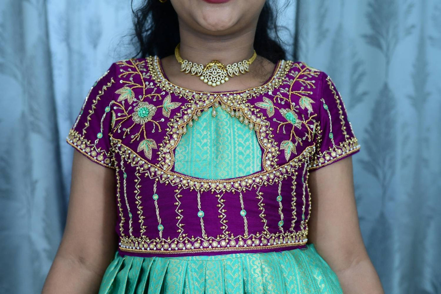 Kid's Semi Kanchi Gown