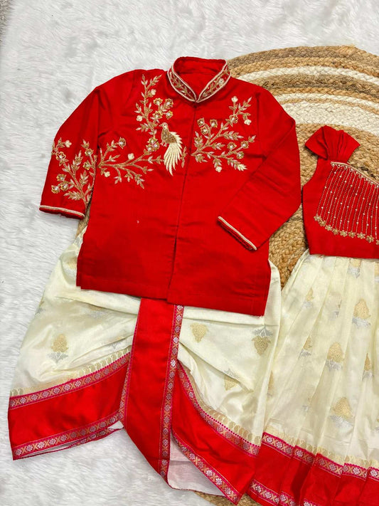 Kid's Banarasi Silk Family Combo