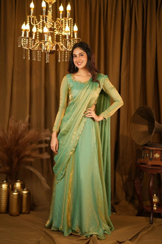 Space Silk Handwork Lehenga