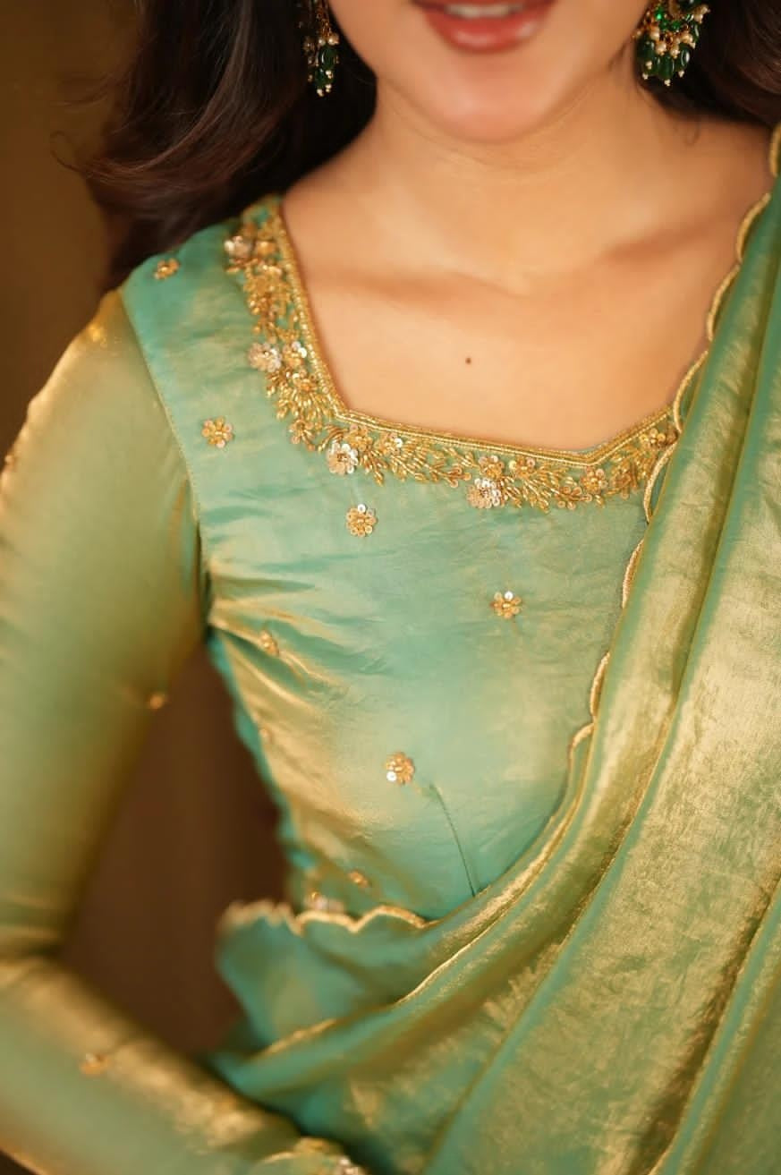 Space Silk Handwork Lehenga