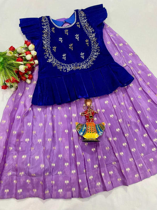 Kid's Uppada Silk Lehenga