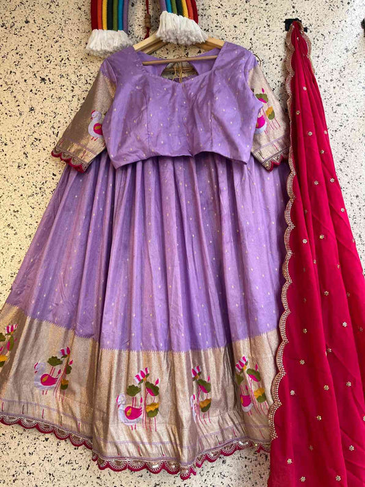Viscose Dola Silk Lehangas