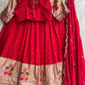 Viscose Dola Silk Lehangas