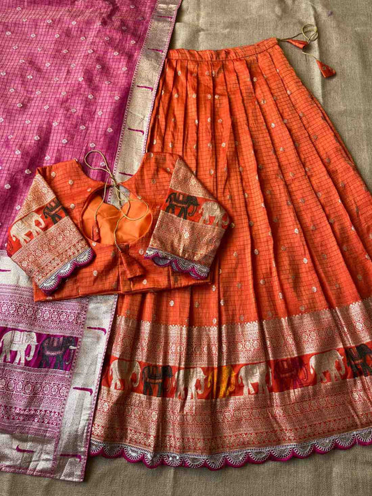 Viscose Tissue Silk Lehengas