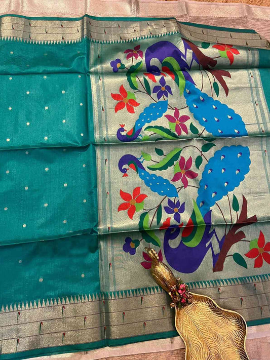 Tussar Silk Paithani Sarees