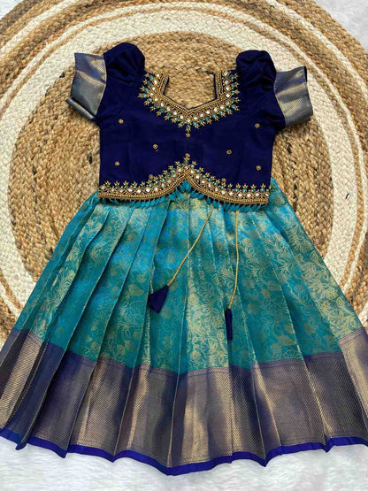 Kid's Banarasi Raw Silk Lehenga