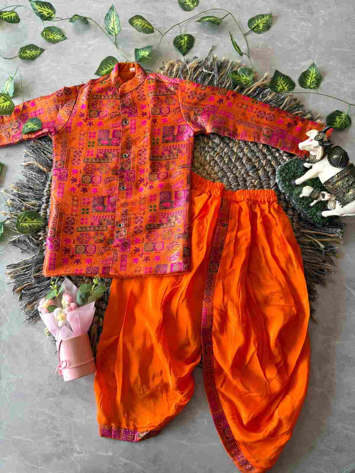 Boy's Viscose Natural Crepe Kurta Sets
