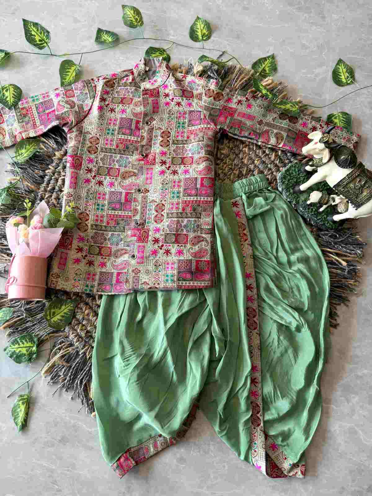 Boy's Viscose Natural Crepe Kurta Sets