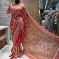 Ajrakh Print Chinnon Silk Saree
