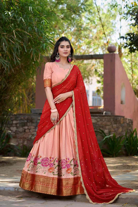 Cotton Silk Lehangas