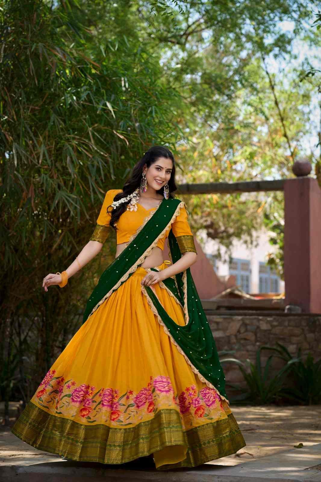 Cotton Silk Lehangas