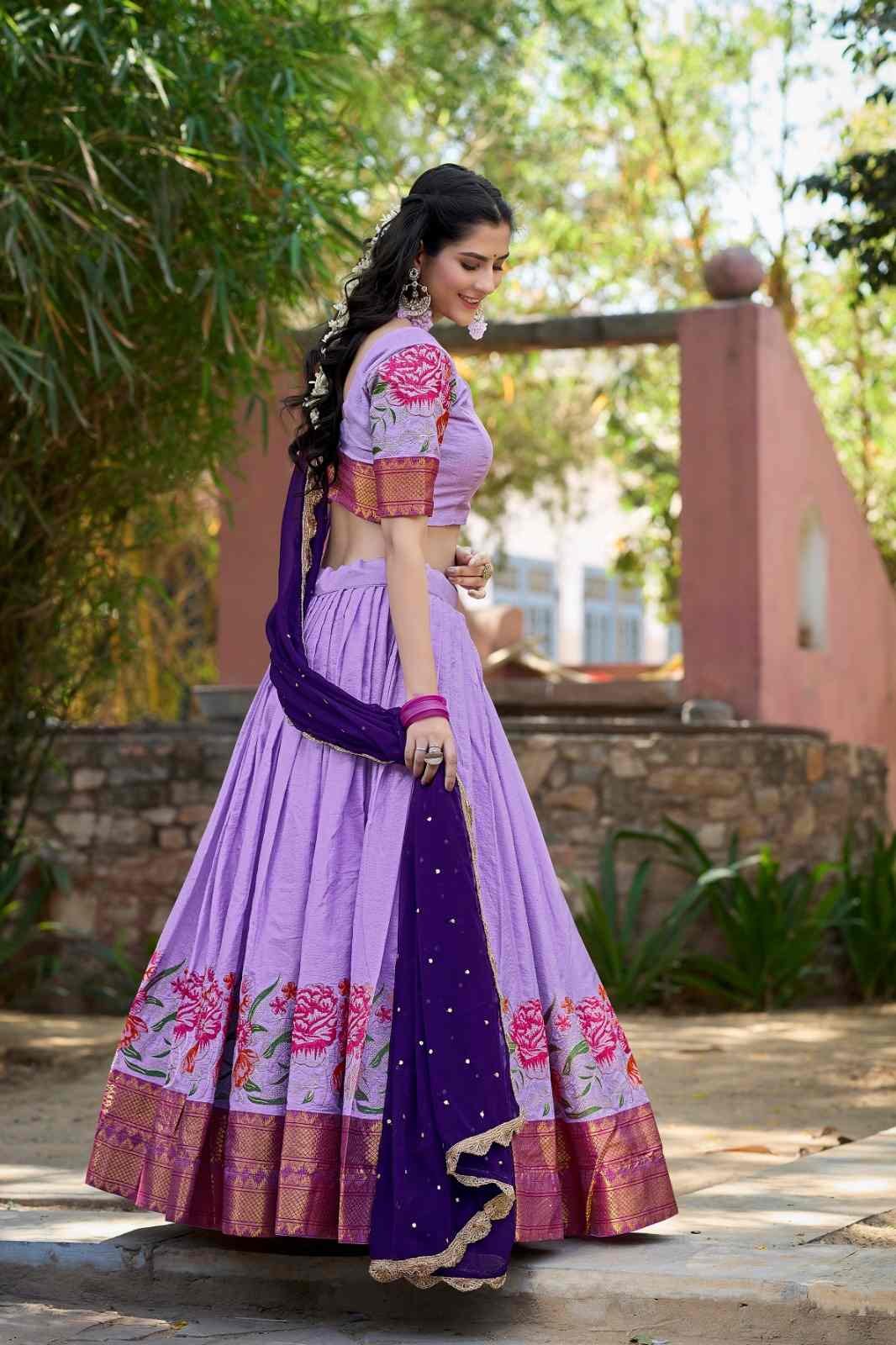 Cotton Silk Lehangas