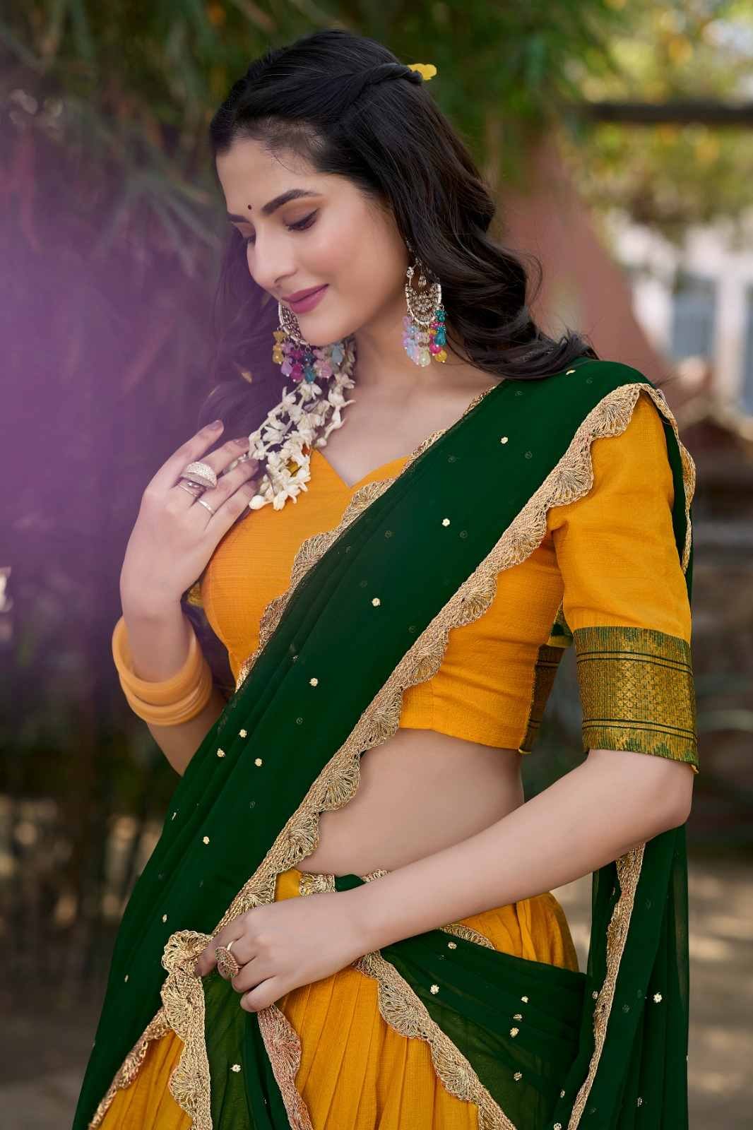 Cotton Silk Lehangas