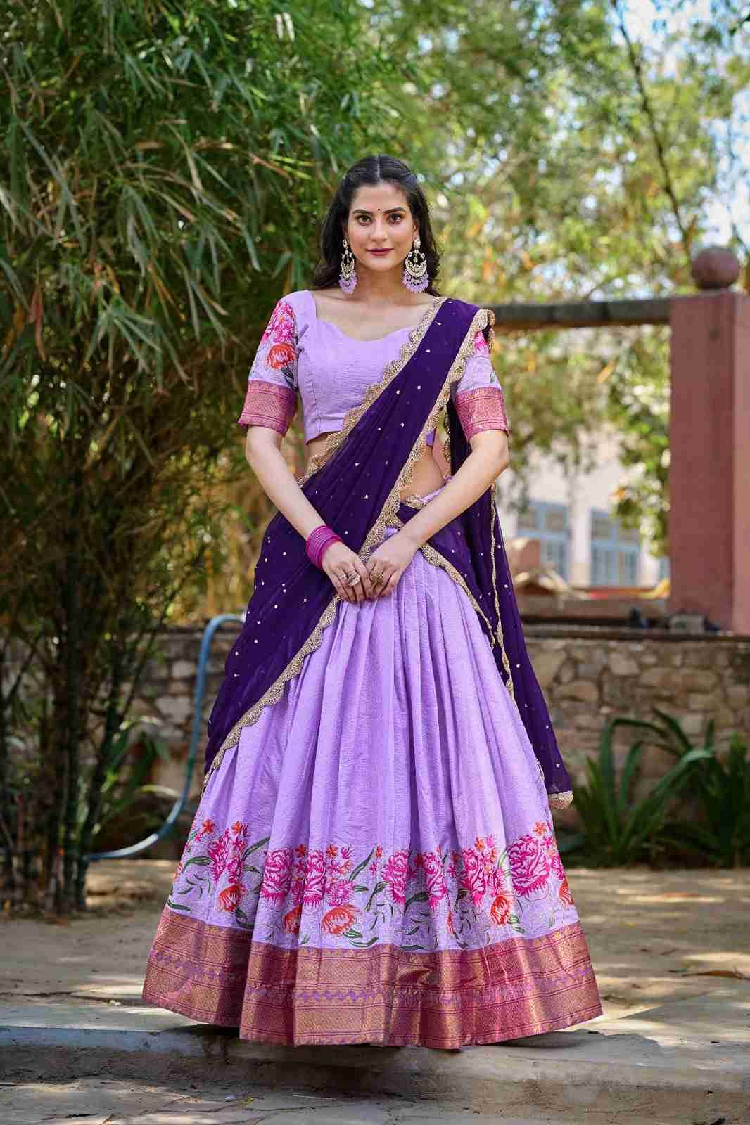 Cotton Silk Lehangas