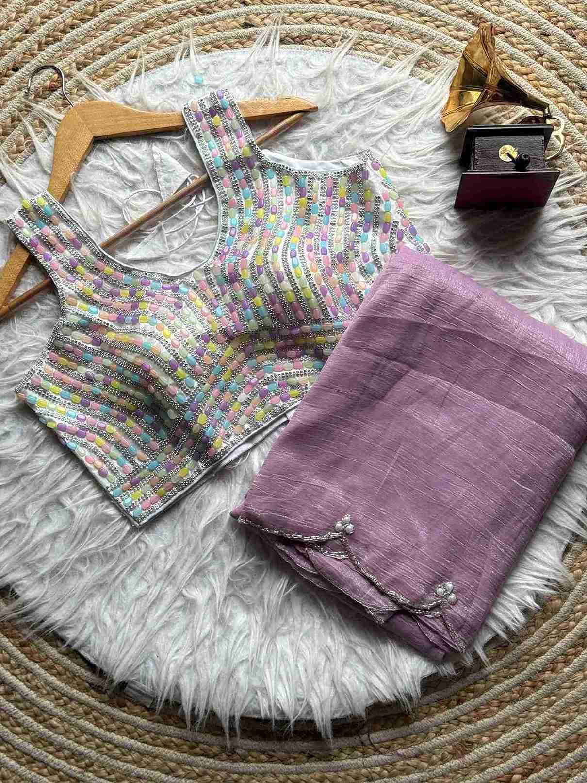 Crushed Designer Sarees