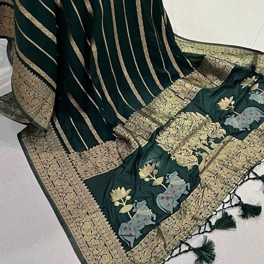 Khadi Georgette Silk Saree