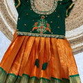 Semi Kanchi raw silk family outfit – colour 2 – Arhas Couture