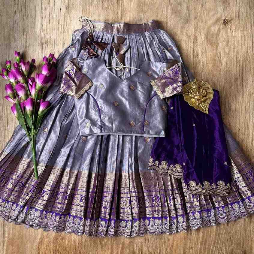 Kid's Shimmer Silk Lehengas