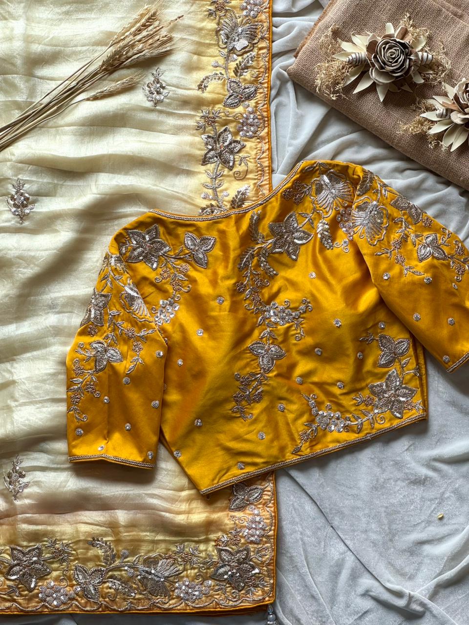 Fancy space silk crush saree – colour 3 – Arhas Couture