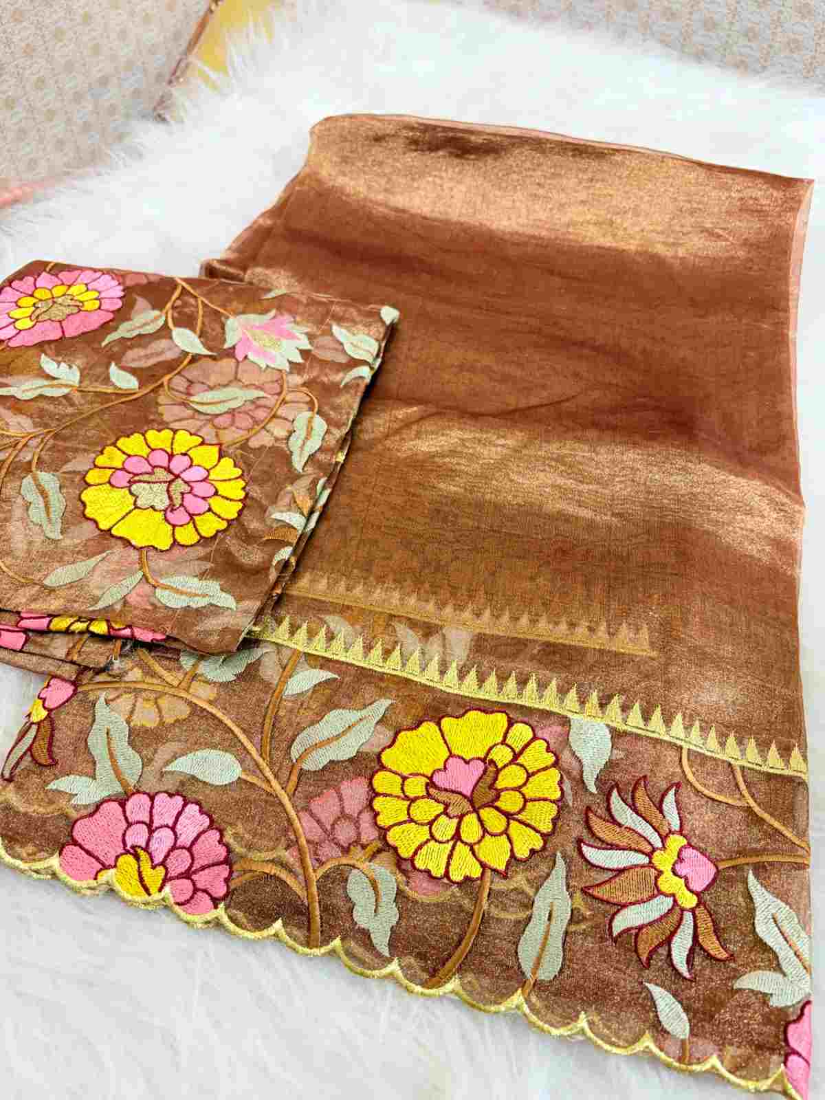 Embroidery Tissue Silk Sarees