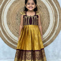Kids soft Kanchi raw silk frock – 4 colours – 6 months to 15 years – Arhas Couture