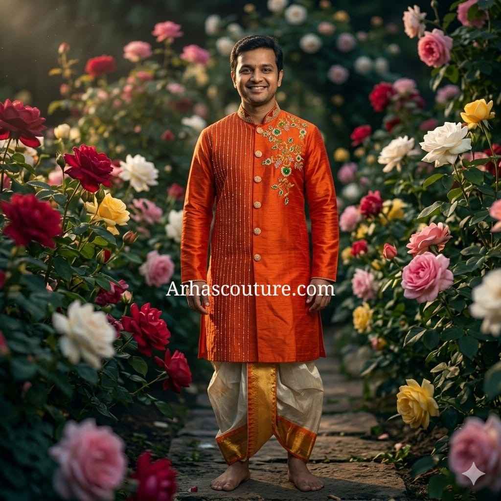 Semi Kanchi tissue family outfits by Arhas Couture