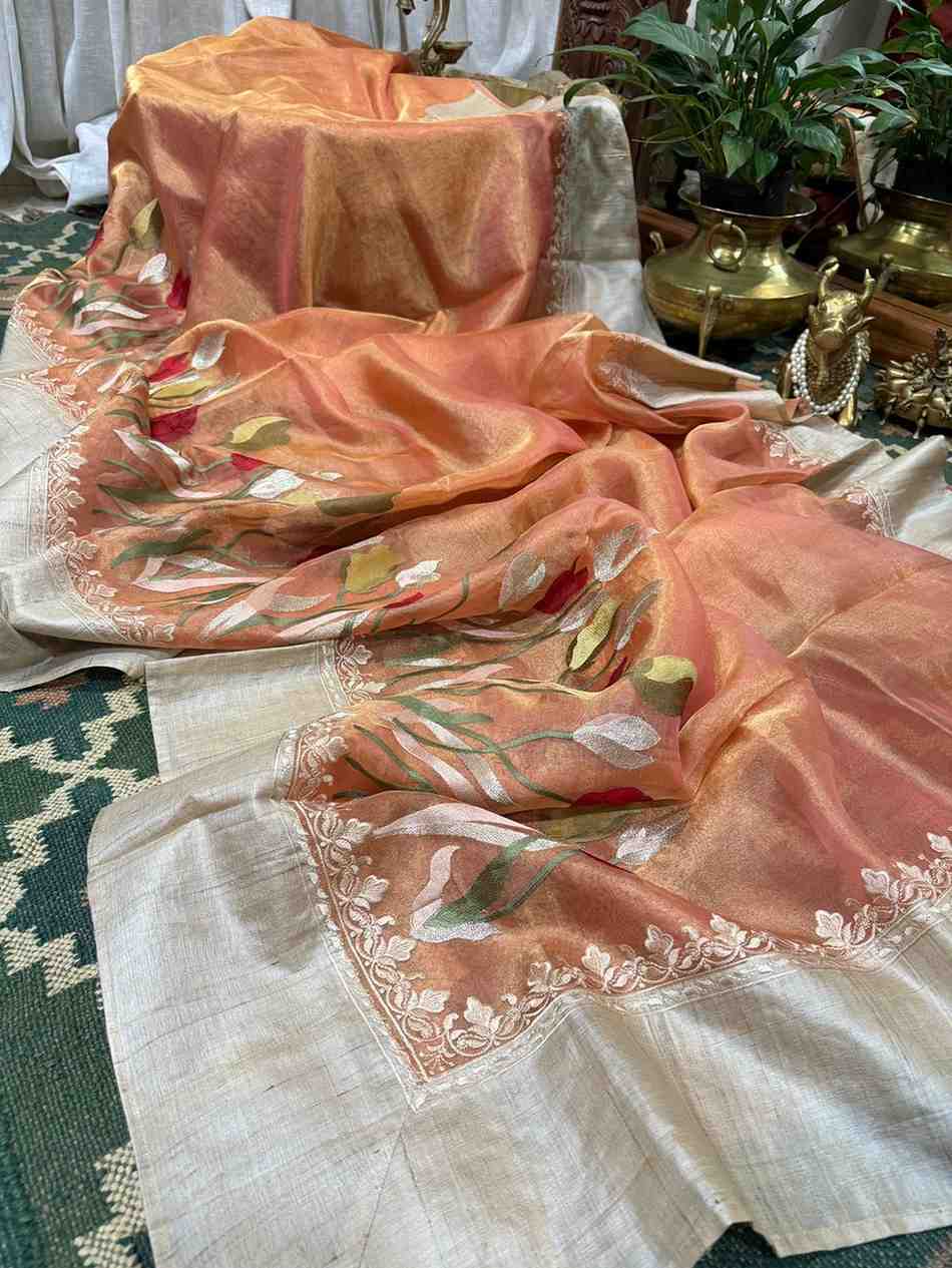 Fancy Banarasi tissue saree – colour 4 – Arhas Couture