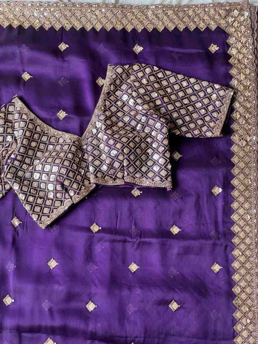 Nylon Tissue Crepe Silk Saree