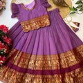Kids Narayanpet lehenga – lavender – Arhas Couture