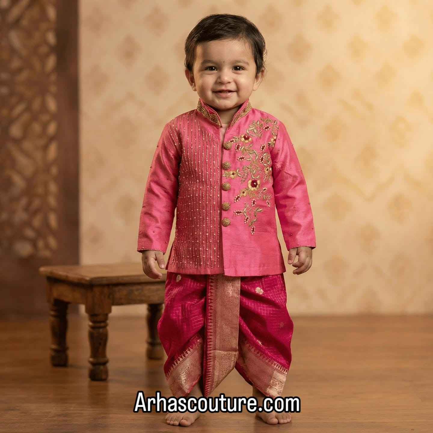 Banarasi silk family outfit – maggam work – Arhas Couture