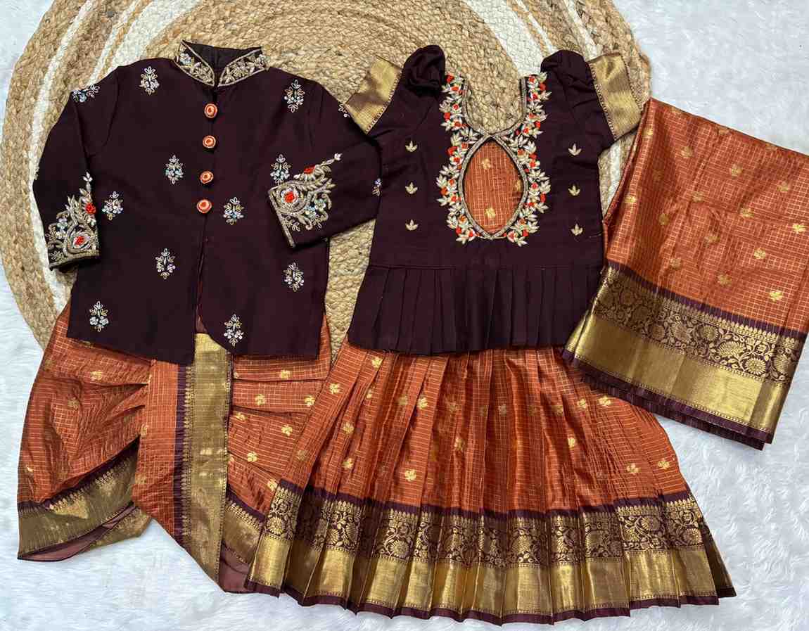 Semi Gadwal family outfit – pink – Arhas Couture