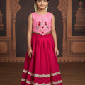 Kid's Shiny Threadwork Lehenga