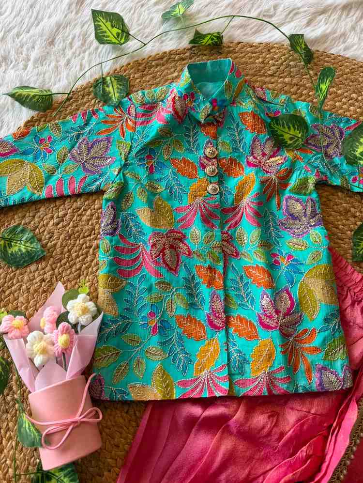 Kids Viscose crepe kurta set – colour view – Arhas Couture