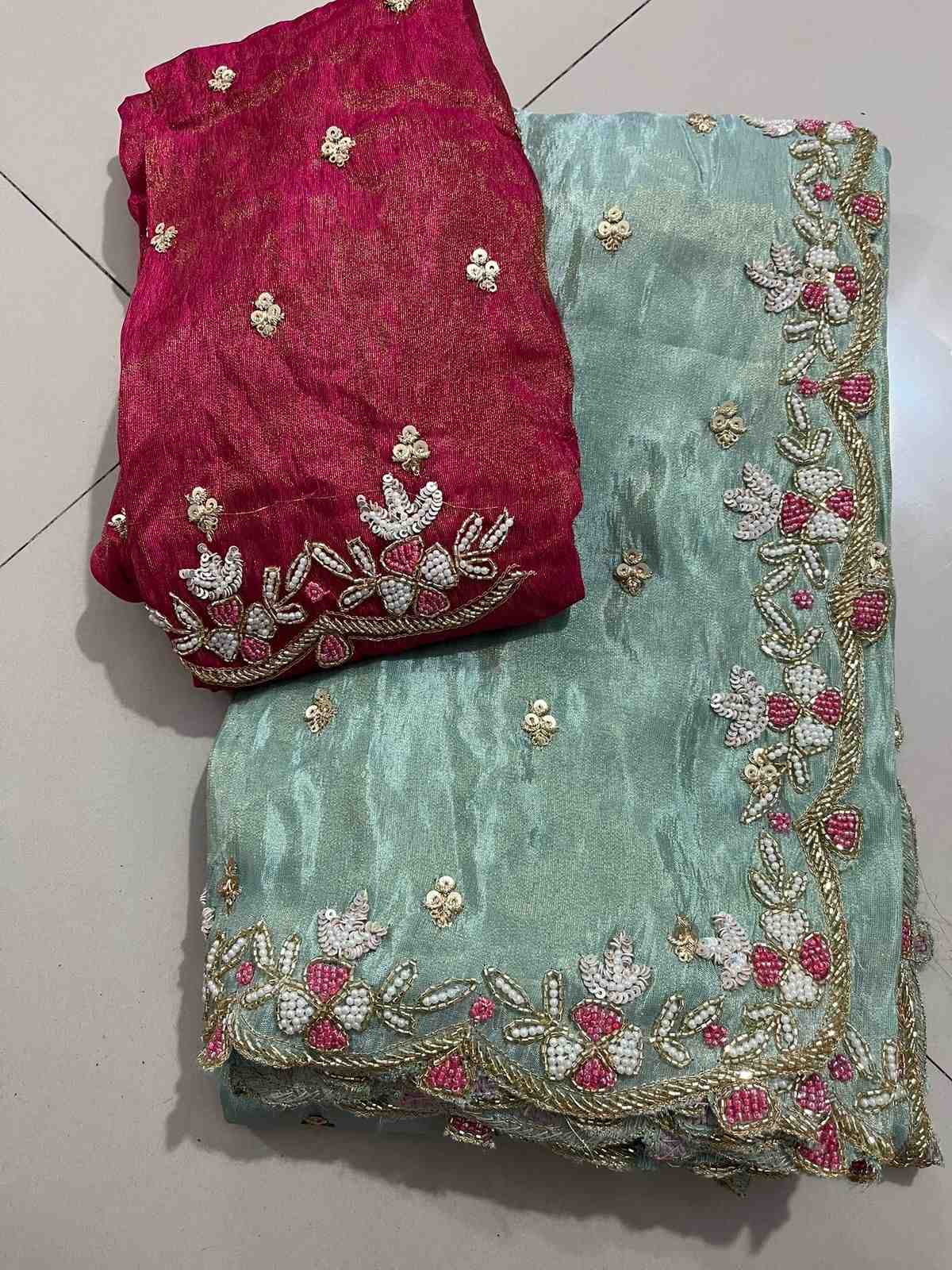 Tissue Handwork Saree