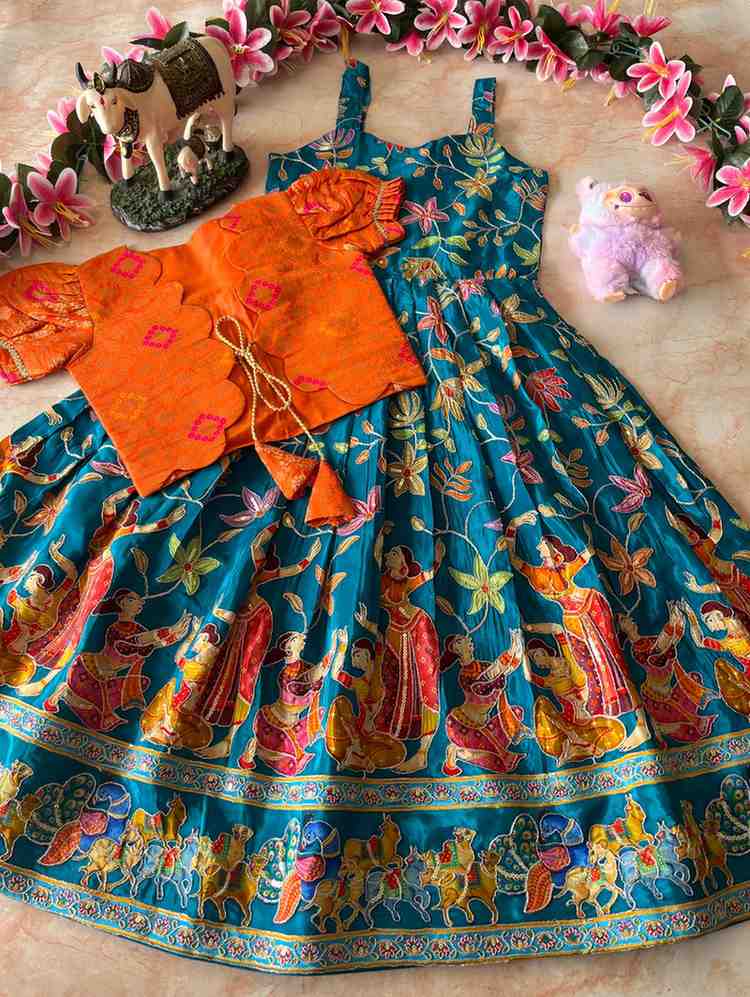 Kids Kalamkari gown – colour 2 – Arhas Couture
