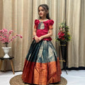 Kid’s Litchi Silk Lehangas