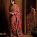 Ajrakh Print Chinnon Silk Saree