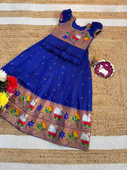 Kids Meena fancy zari lehenga – 6 colours – 1 to 15 years – Arhas Couture