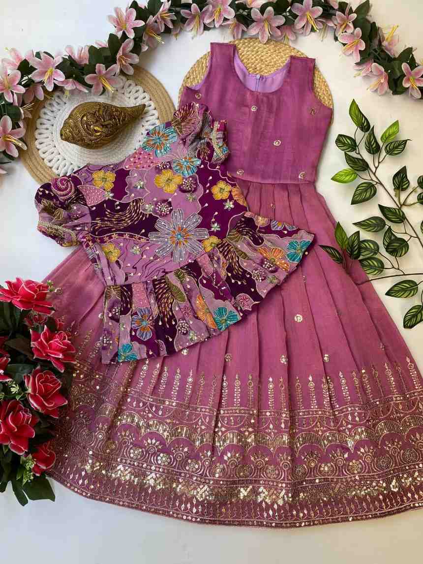 Kids tissue sequence gowns by Arhas Couture
