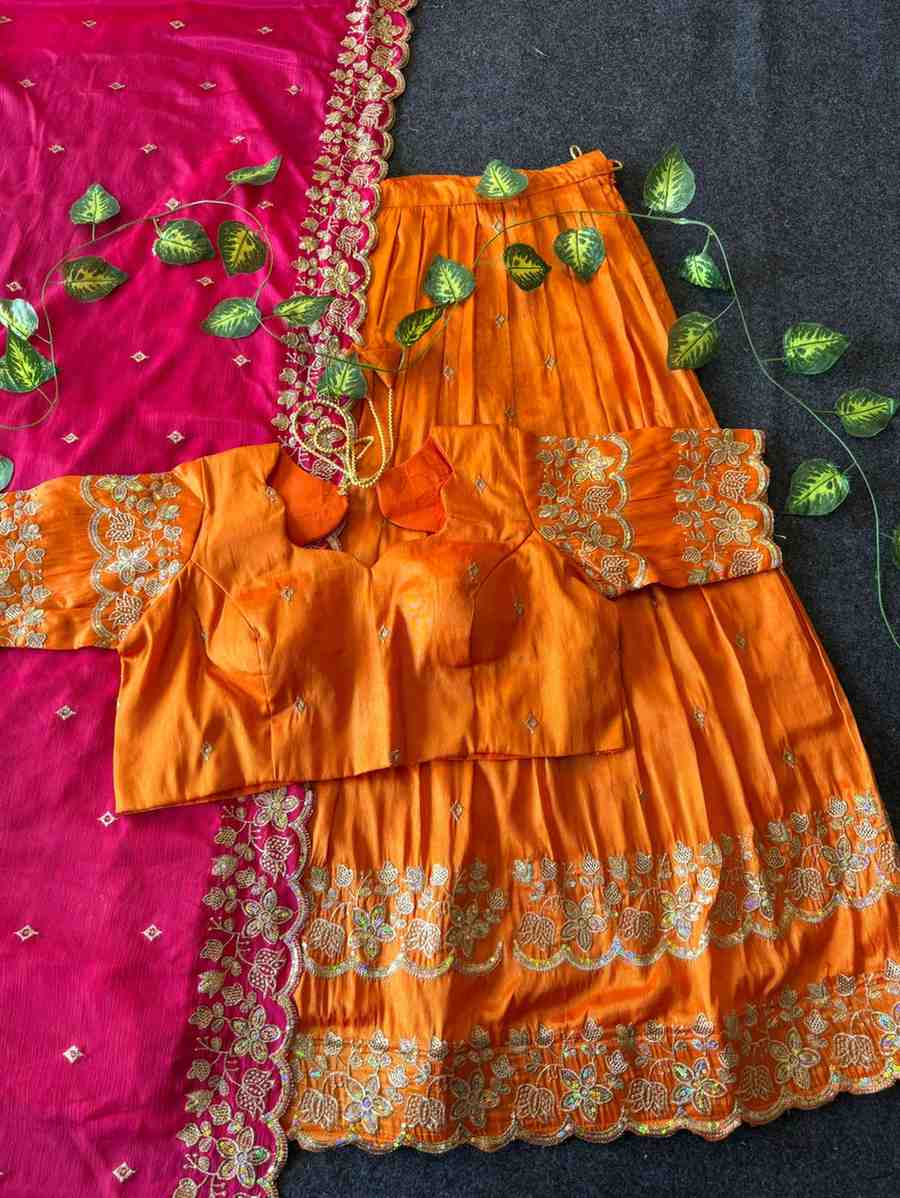 Fancy Viscose tissue lehenga – colour 1 – Arhas Couture