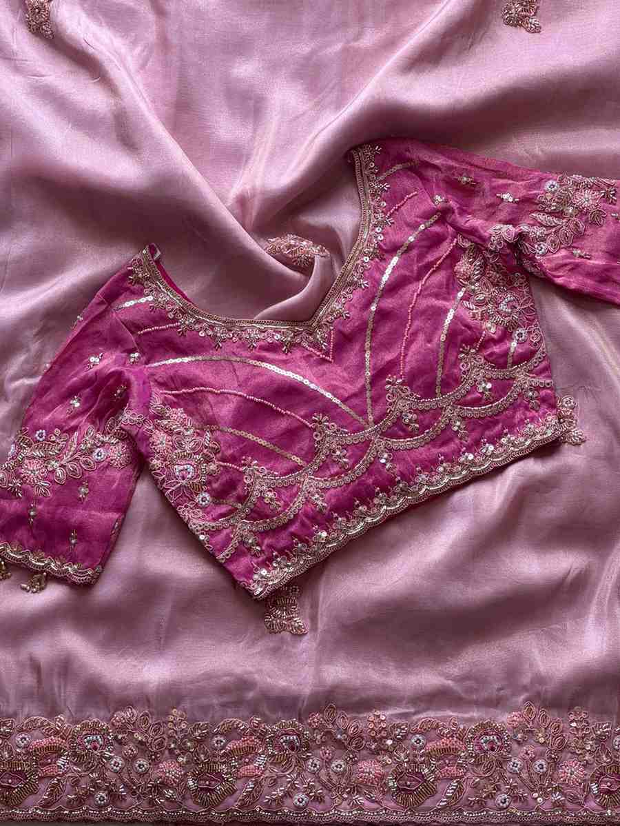 Fancy nylon tissue crepe saree – colour 1 – Arhas Couture