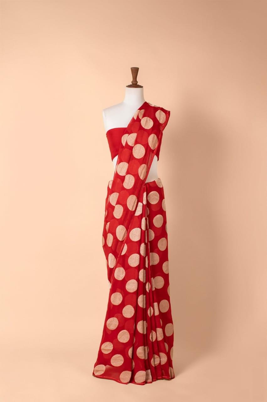 Georgette Khadi Zari Silk Sarees