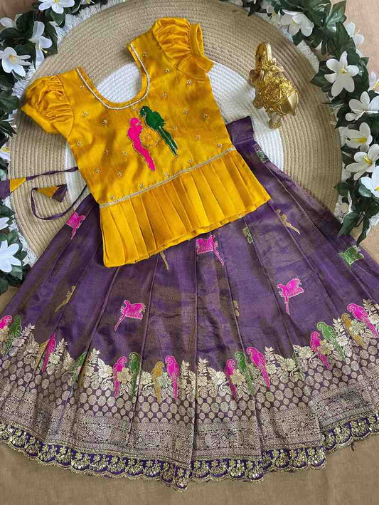 Kid's Tissue Silk Lehengas
