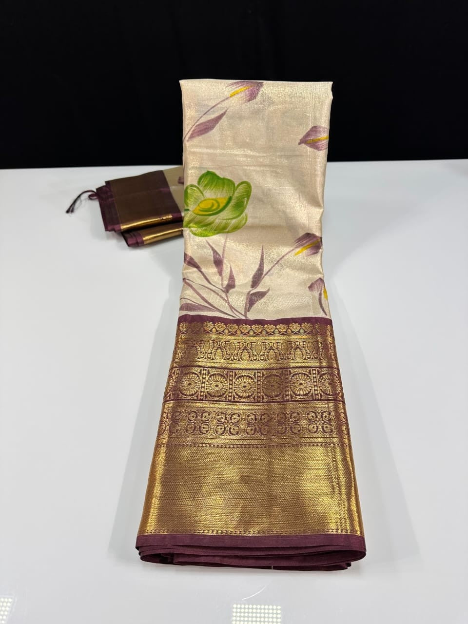 Hand Painted Banarasi Tissue Silk Sarees