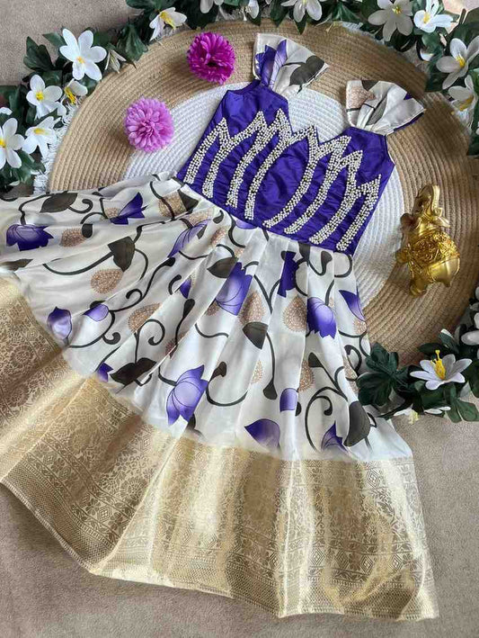 Kid's Printed Pure Silk Gowns