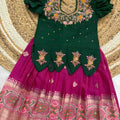 Kids soft Banarasi silk lehengas by Arhas Couture
