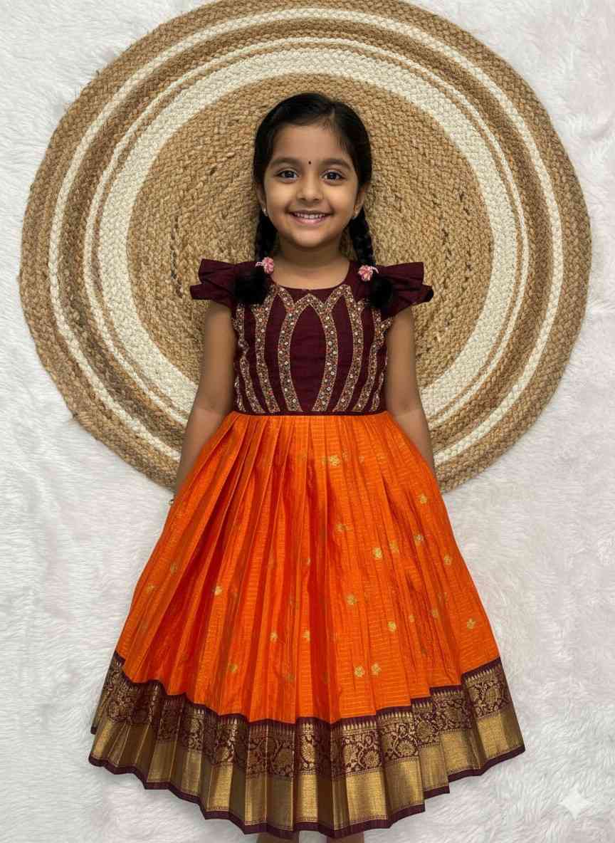 Semi Gadwal family outfit – 10 colours – kids and Mom – Arhas Couture