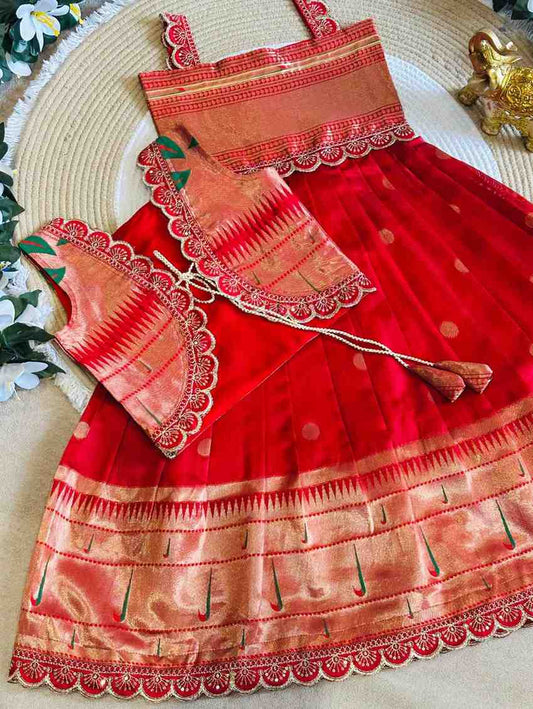 Kid's Paithani Silk Gown