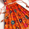 Kids silk blend lehenga – orange – Arhas Couture